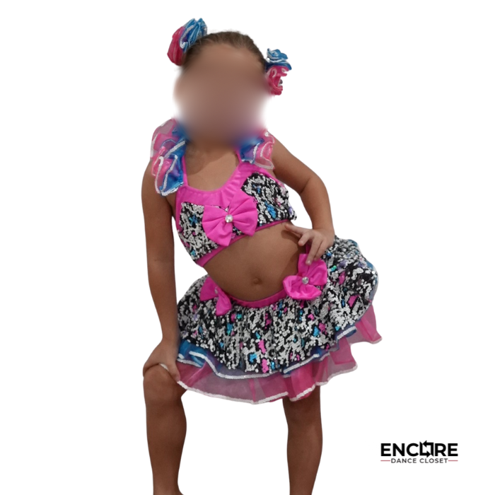 Fun and Bubbly Pink Two-Piece Skirt Set - Encore Dance Closet