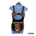Black & Gold Cut-Out Glam  leotard