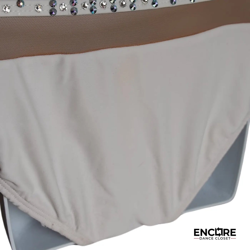 Aqua-Accented White Set with Rhinestones  two piece