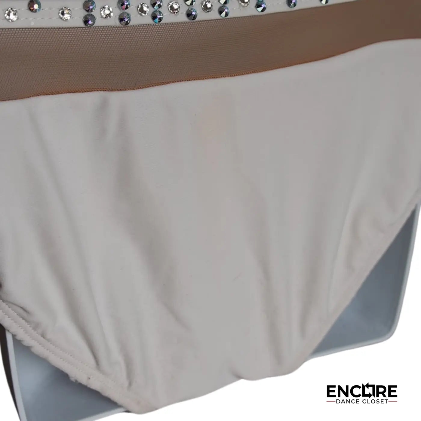 Aqua-Accented White Set with Rhinestones  two piece