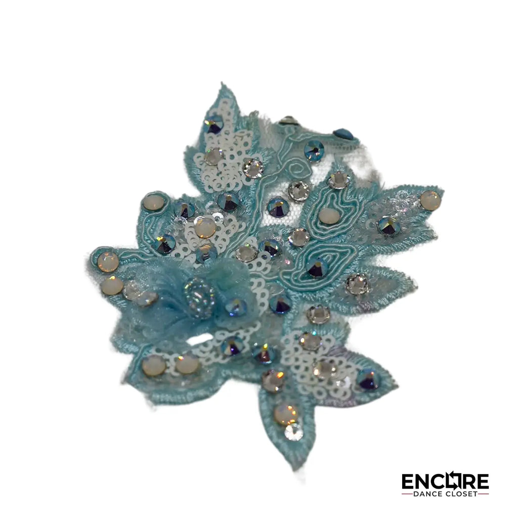 Aqua-Accented White Set with Rhinestones  two piece