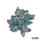 Aqua-Accented White Set with Rhinestones  two piece