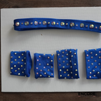 Black and Blue Asymmetrical Contemporary Costume w/ Rhinestones  two piece