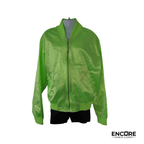 Neon Green Satin Bomber & Black Shorts Set  two piece