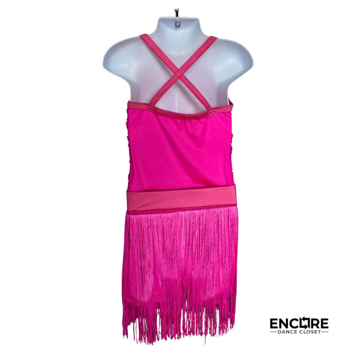Hot Pink Sequin Dress with Removable Fringe & Tulle Skirts  dress