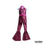Bell Bottom Pink Disco  Unitard - Encore Dance Closet