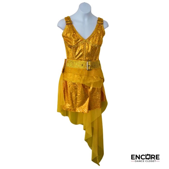 Rhinestone High-Low Jazz Costume with Embellished Belt  two piece