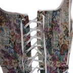 Green Corduroy Pants & Floral Corset  two piece