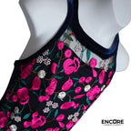 Navy Blue Velvet Floral Dress  dress