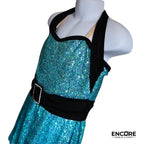 Turquoise Sequin Jazz Top  top