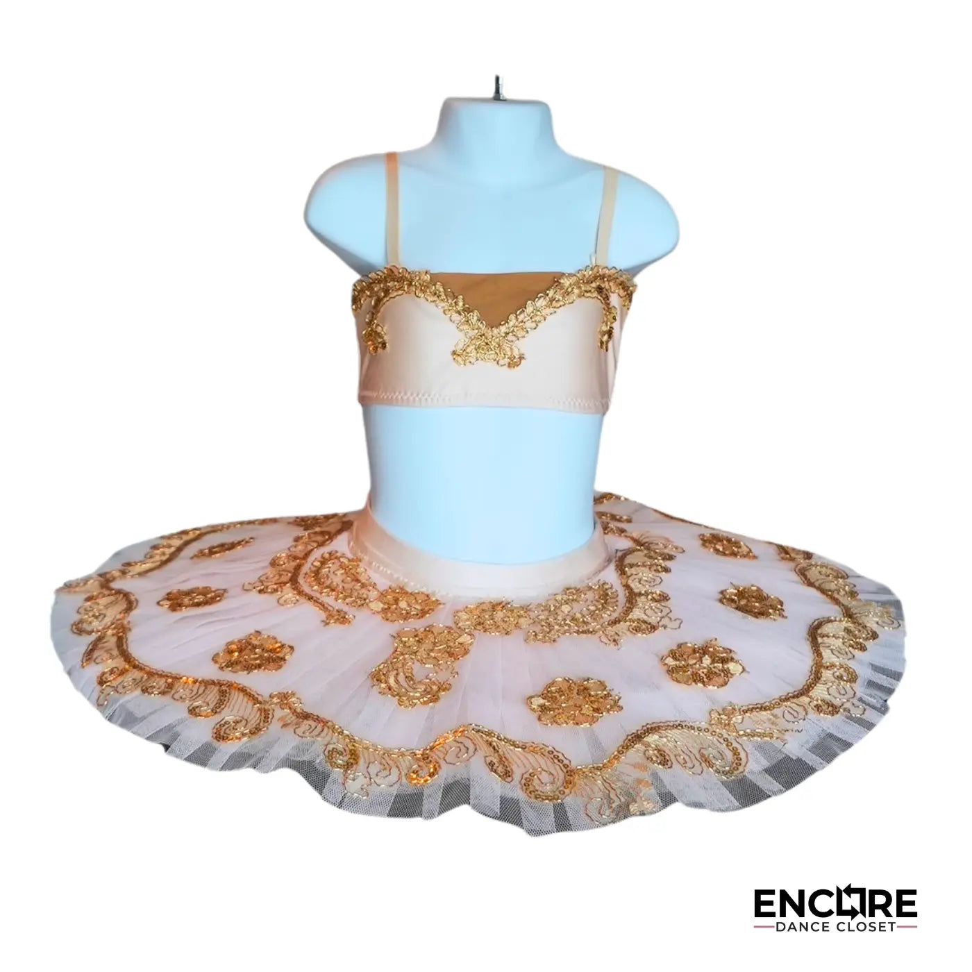 Elegant Light Pink and Gold Tutu Set - two piece Encore Dance Closet Elegant Light Pink and Gold Tutu Set - two piece Encore Dance Closet