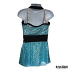 Turquoise Sequin Jazz Top  top