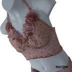 Dusty Rose Lace Two-Piece Lyrical Costume with Skirt  two piece