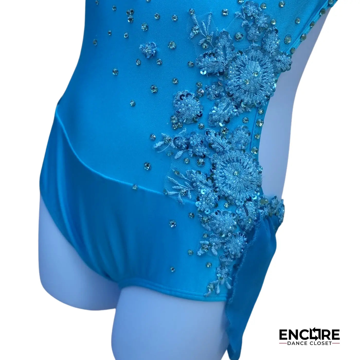Turquoise Floral Applique Leotard  leotard