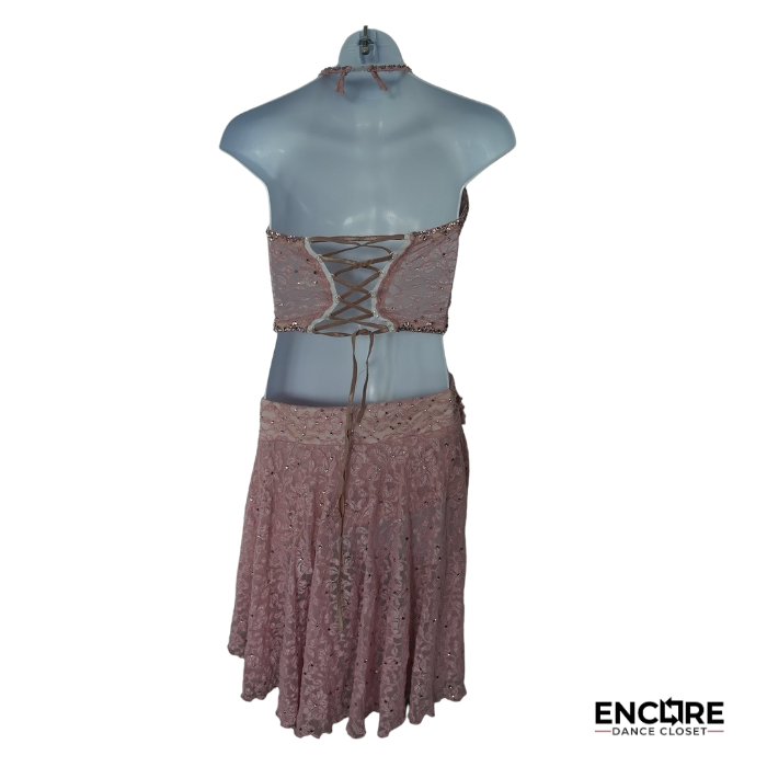 Dusty Rose Lace Two-Piece Lyrical Costume with Skirt  two piece