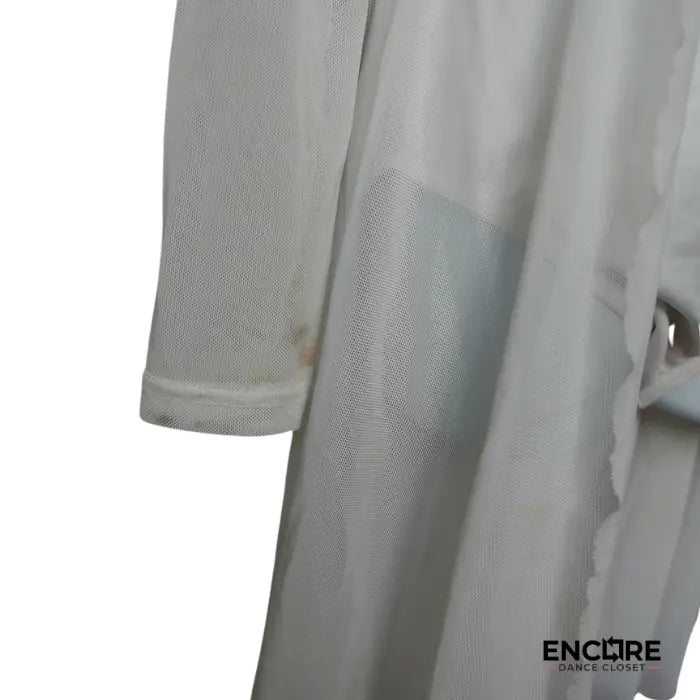 Edgy White and Gold Lyrical Costume with Appliques  leotard