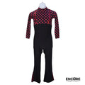 Red Polka Dot Mock Neck Unitard with Sequin Suspenders  unitard
