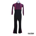 Pink Polka Dot Mock Neck Unitard with Sequin Suspenders  unitard