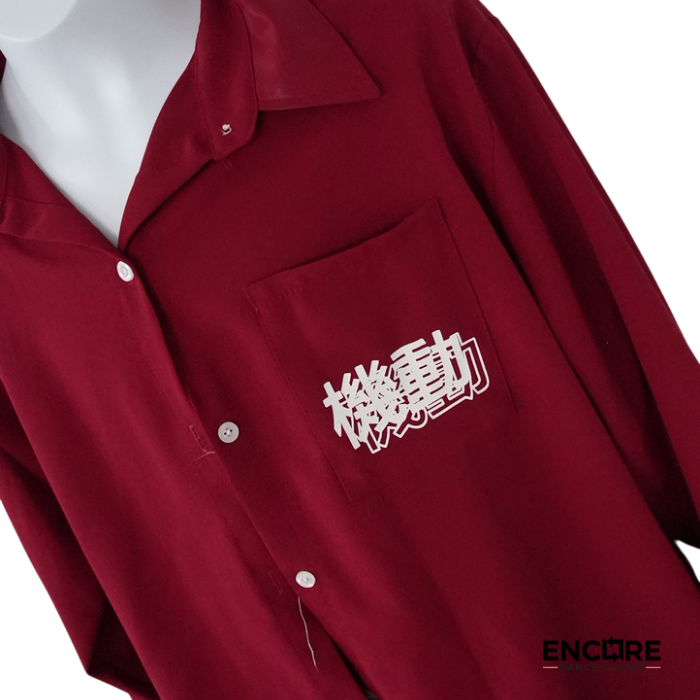 Deep Red Character Shirt & Trouser Set with Graphic Print  two piece