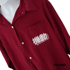 Deep Red Character Shirt & Trouser Set with Graphic Print  two piece