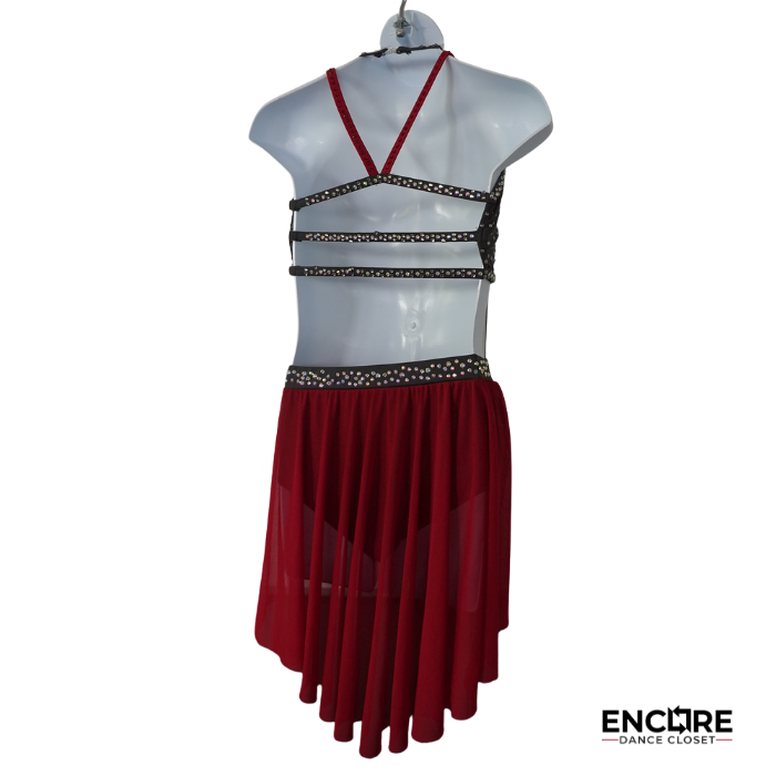 Rhinestone Two-Piece Costume w/Sheer Skirt  two piece