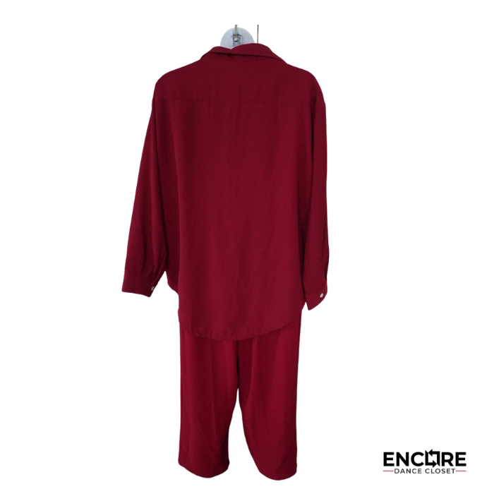 Deep Red Character Shirt & Trouser Set with Graphic Print  two piece