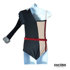 Striking Split-Design Tuxedo  leotard