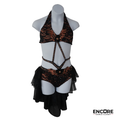 Black and Copper Two-Piece Costume with Rhinestones and Tulle Skirt  two piece
