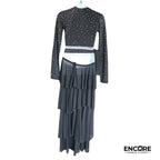 Glimmering Black Mesh Layered Set  two piece