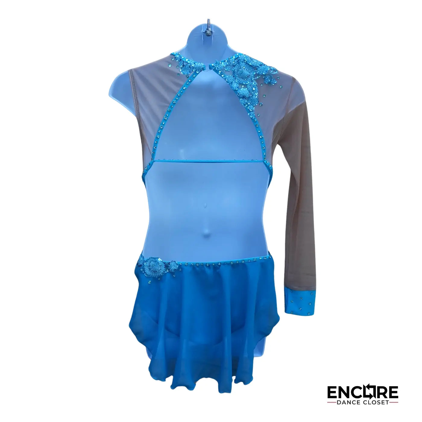 Turquoise Floral Applique Leotard  leotard