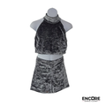 Crushed Velvet Contemporary Two-Piece Set  two piece