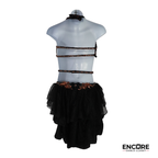 Black and Copper Two-Piece Costume with Rhinestones and Tulle Skirt  two piece