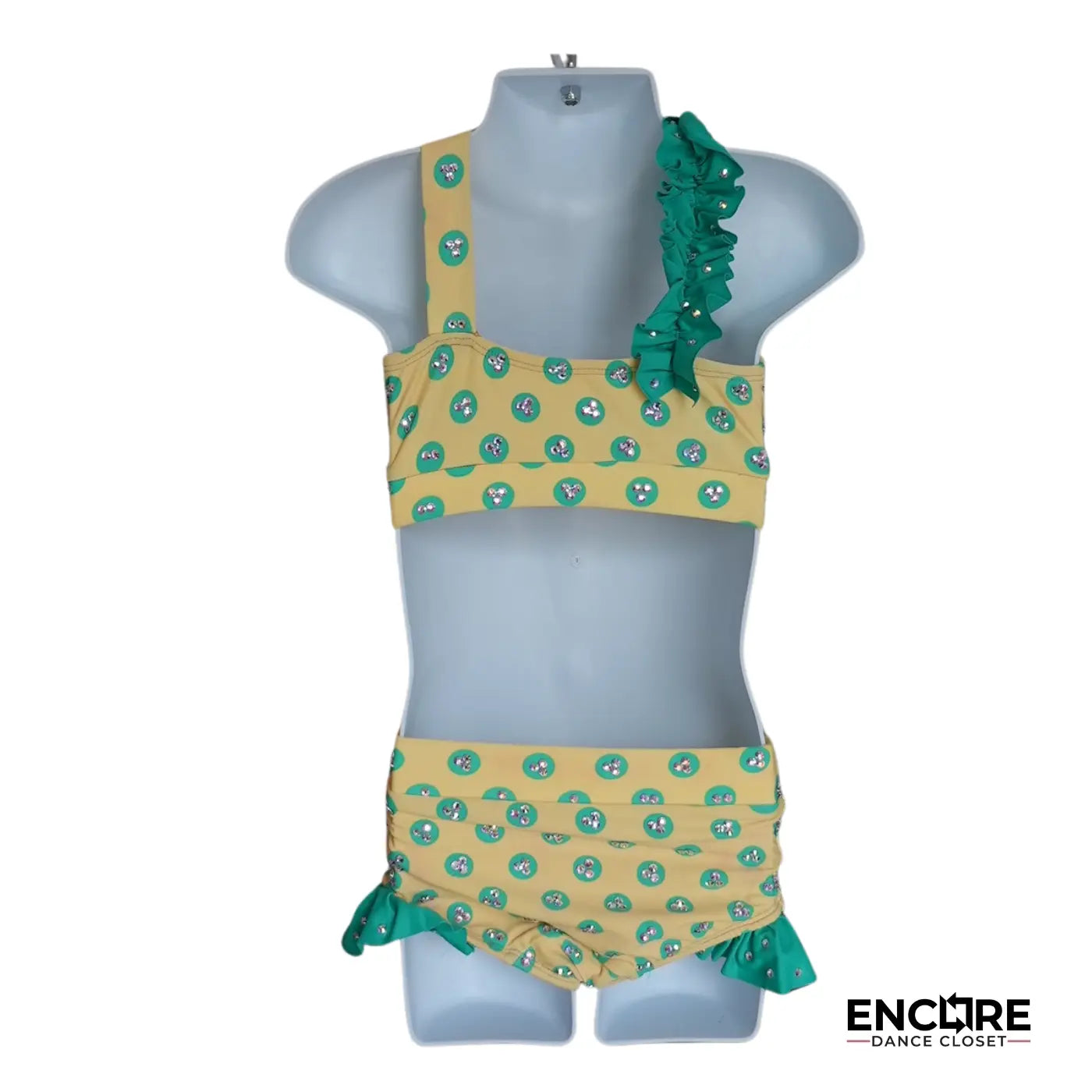 Yellow and Green Polka Dot Set  two piece
