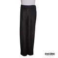 Black Crocodile-Textured Straight-Leg Pants  pants