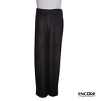 Black Crocodile-Textured Straight-Leg Pants  pants