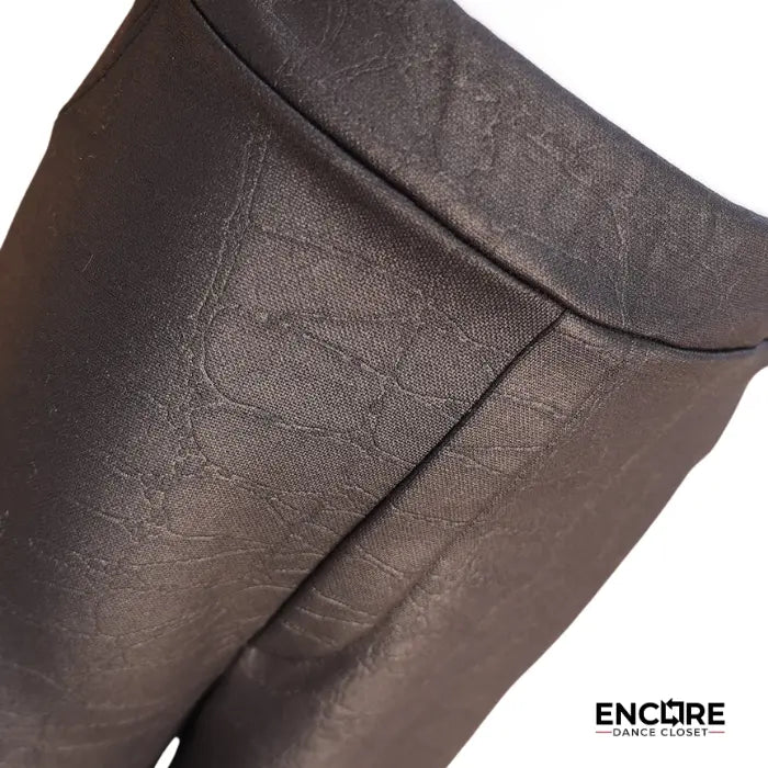 Black Crocodile-Textured Straight-Leg Pants  pants