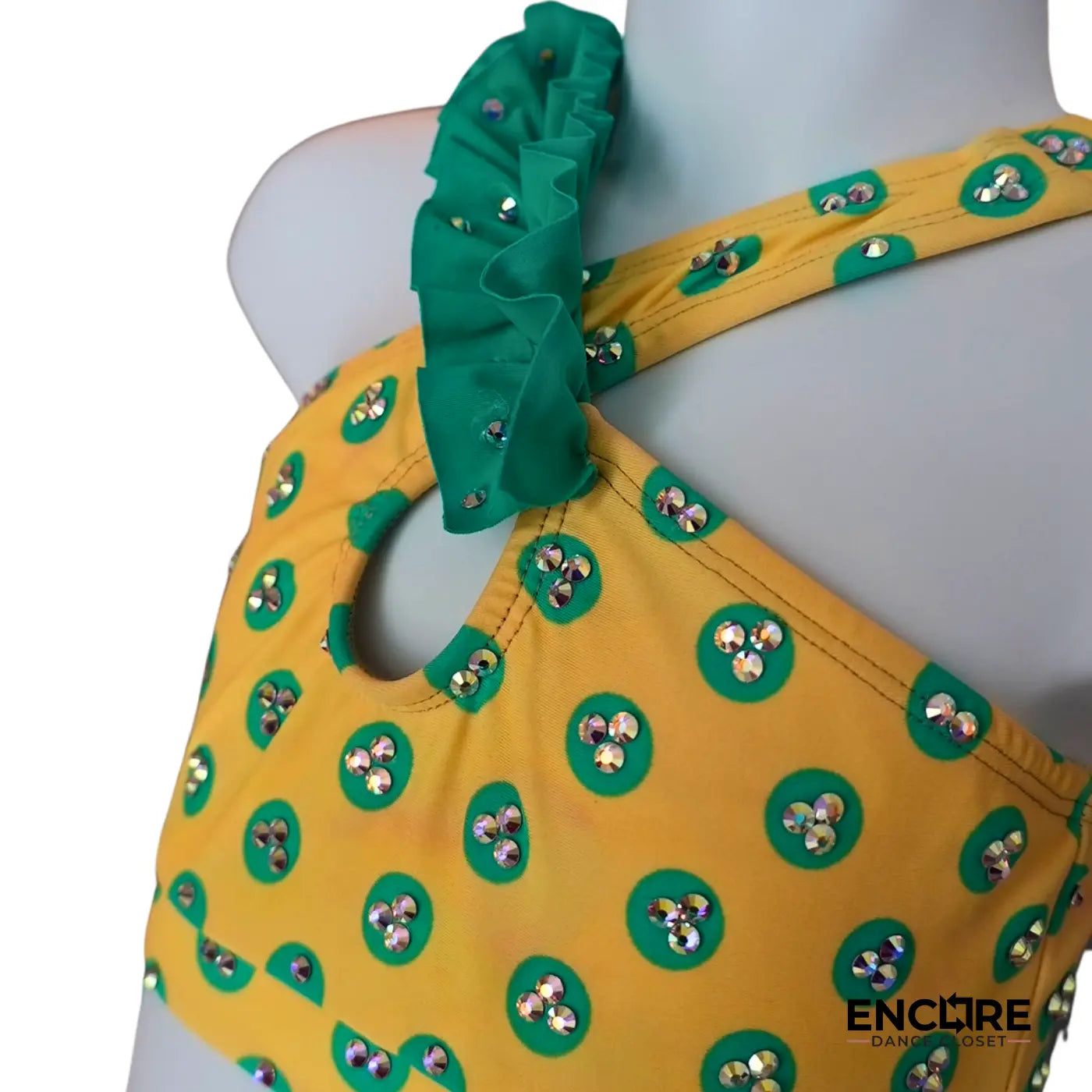 Yellow and Green Polka Dot Set  two piece