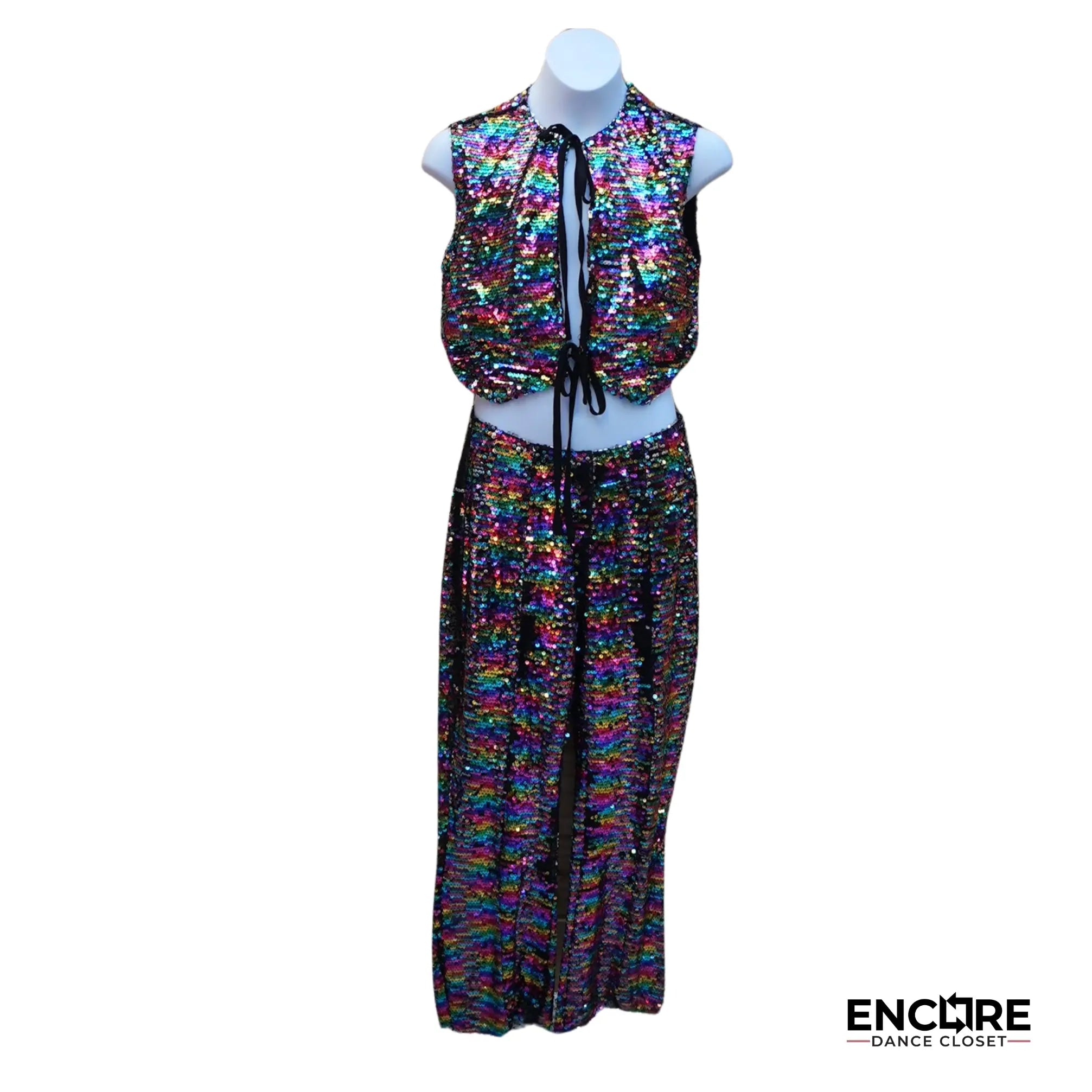 Multicolored Sequin Pant & Top Set  two piece
