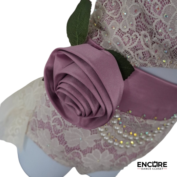 Lace Two-Piece Costume w/Pearl Detail and Choker  leotard