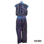 Multicolored Sequin Pant & Top Set  two piece