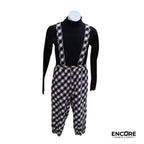 Checkered Overalls Dance Set  two piece
