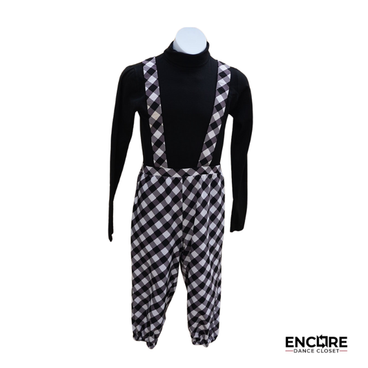 Checkered Overalls Dance Set