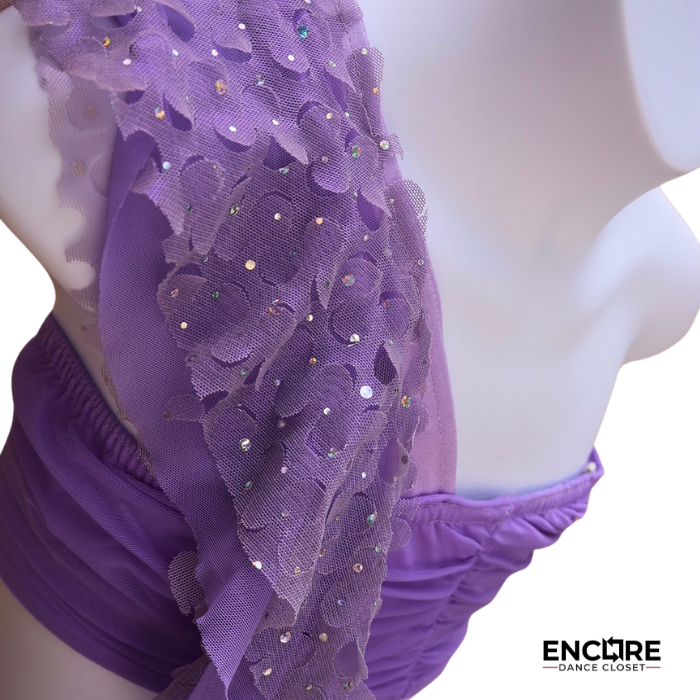 Lilac Lyrical Set with Pleated Mesh Overlay