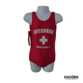 Red Lifeguard-Inspired One-Piece Costume  leotard