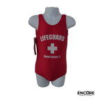 Red Lifeguard-Inspired One-Piece Costume  leotard