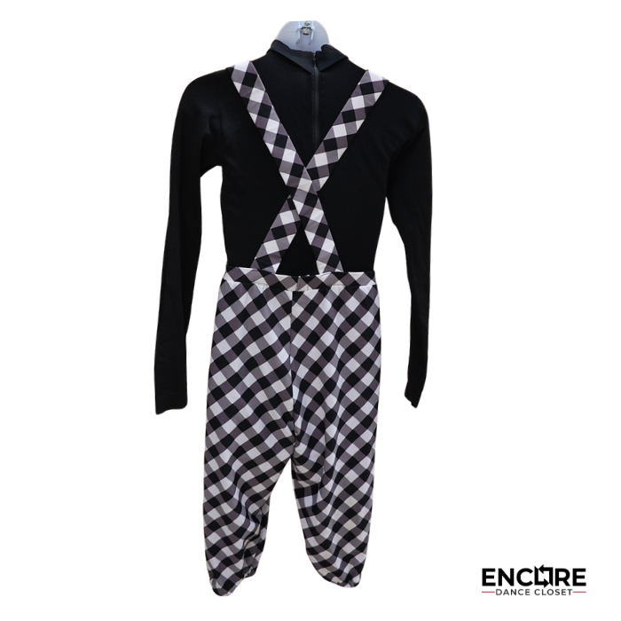 Checkered Overalls Dance Set