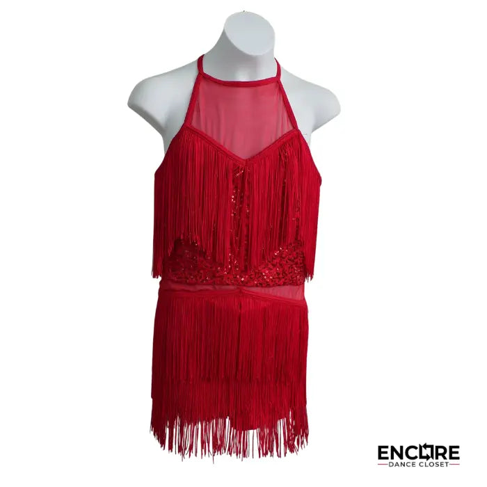 Scarlet Fringe Flair  dress