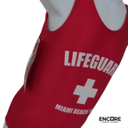 Red Lifeguard-Inspired One-Piece Costume  leotard
