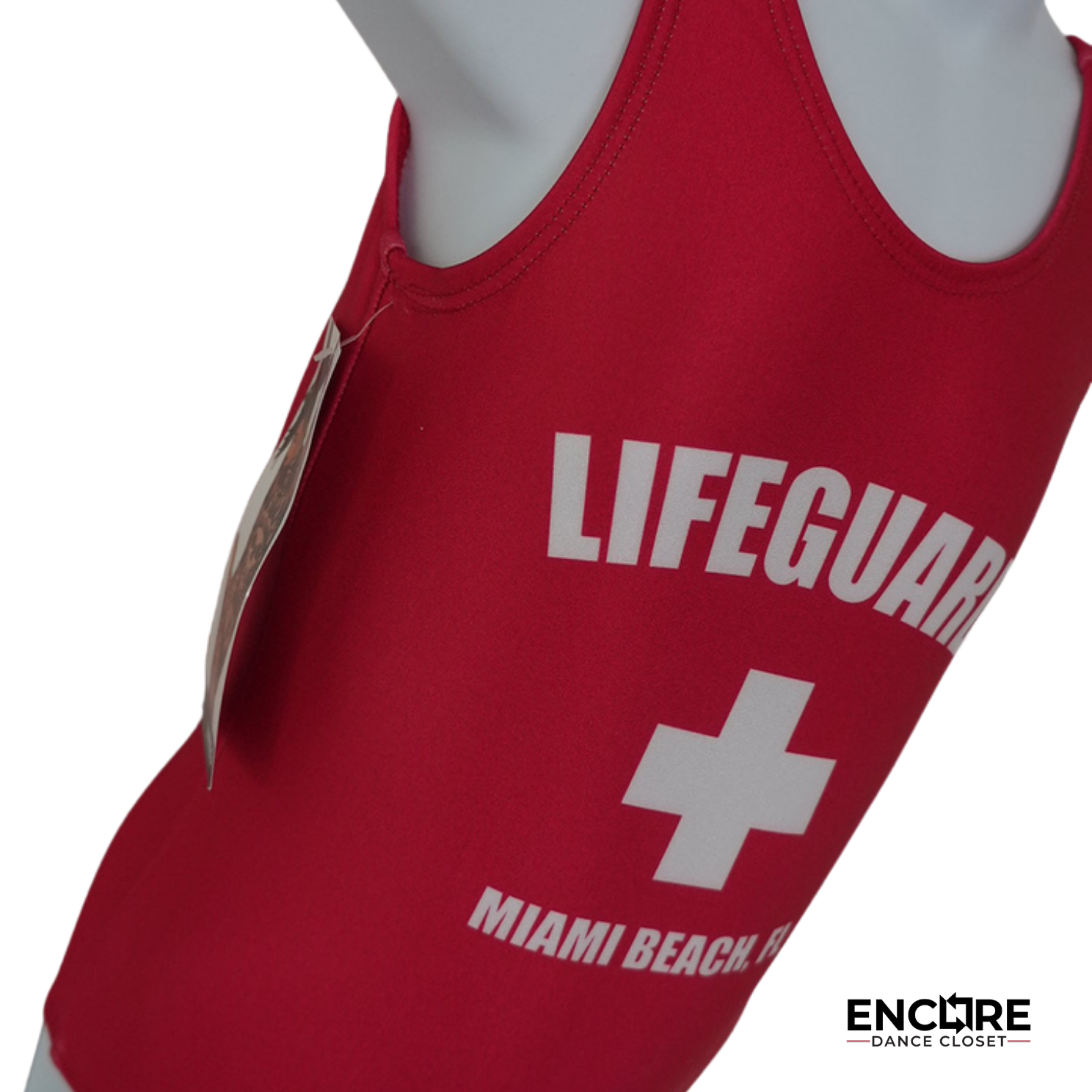 Red Lifeguard-Inspired One-Piece Costume  leotard