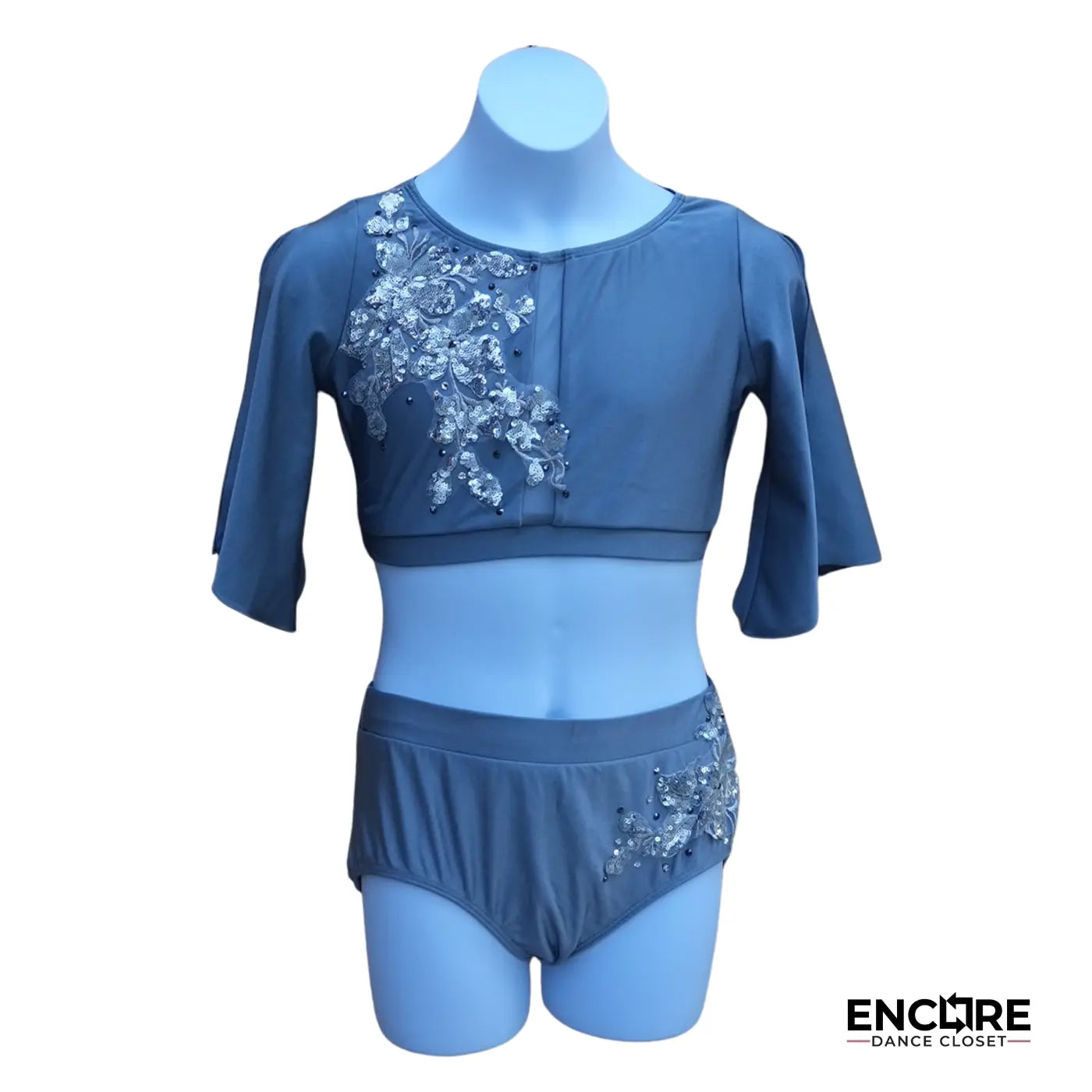 Gray Two-Piece with Silver Appliques  two piece